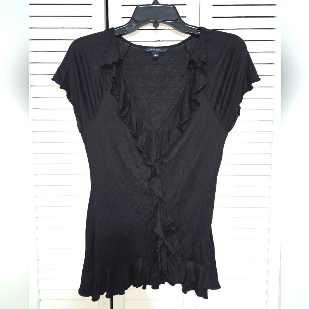 Banana Republic Women's S V-neck Ruffle Top